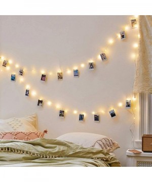 Photo Clip String Lights 33Ft - 100 LEDs Fairy String Lights Battery Operated with 60 Clear Clips for Hanging Pictures with T...