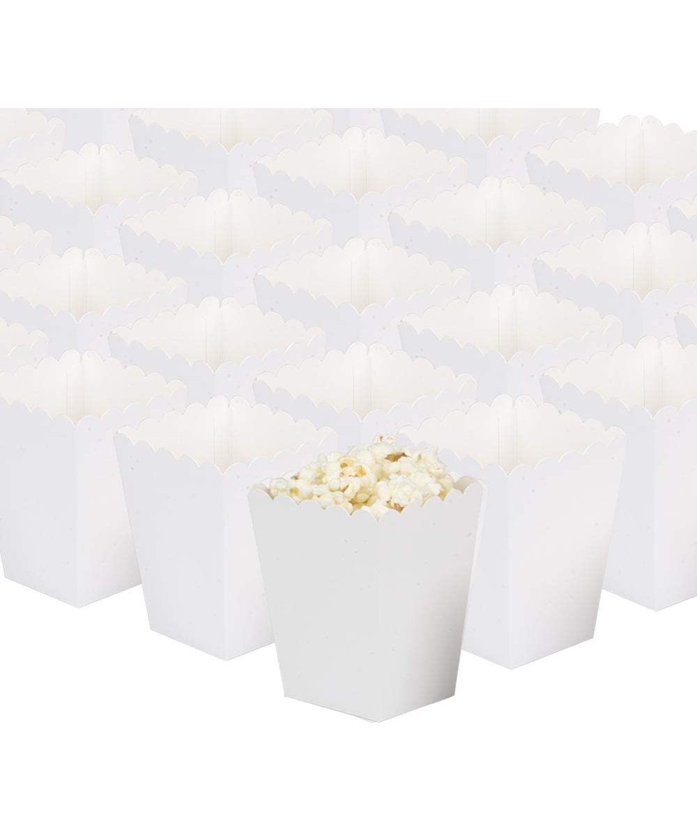 White Open-Top Popcorn Box Set of 36 Popcorn Favor Boxes Cardboard Candy Container Parties Mini Paper Popcorn Containers - Wh...