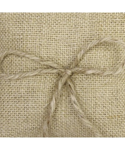 Wedding Bridal Burlap Jute Rustic Hessian Ring Bearer Pillow Cushion - 1 Piece - CL12K0JDXRJ $7.50 Ceremony Supplies