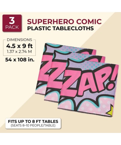 Girl Superhero Comic Book Plastic Table Covers (3 Pack) 54 x 108 Inches - CQ18T39R7OC $5.66 Tablecovers