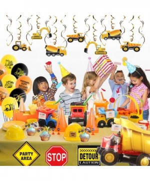 Construction Party Supplies- Dump Truck Birthday Party Decorations for Boys- with Construction Sign- Hanging Swirl- Happy Bir...