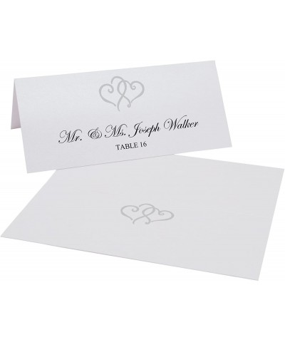 Linked Hearts Printable Place Cards- Silver- Set of 60 (10 Sheets)- Laser & Inkjet Printers - Perfect for Wedding- Parties- a...