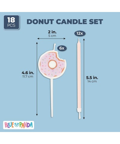 Donut Cake Toppers with Birthday Candles for Kid's Parties- Photo Booths (Pastel- 18 Pieces) - CG18ZDANCKQ $6.66 Cake Decorat...