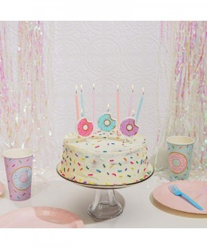 Donut Cake Toppers with Birthday Candles for Kid's Parties- Photo Booths (Pastel- 18 Pieces) - CG18ZDANCKQ $6.66 Cake Decorat...