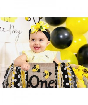 Bee Party Decorations for 1st Birthday - Highchair Banner for Photo Booth Props -Black and Gold Decorations for Birthday Bann...