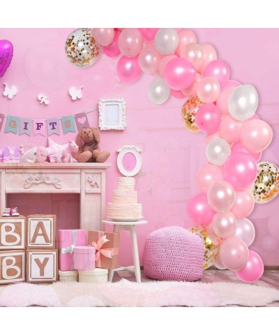 112 Pieces Balloon Garland Kit Balloon Arch Garland for Wedding Birthday Party Decorations (White Pink Gold) - CK18M0TZWEY $8...