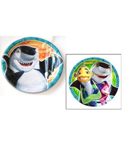 Shark Tale Birthday Party Supply Bundle for 16 includes Plates- Napkins- Table Cover- Loot Bags- Hats- Stickers- Candle - CD1...