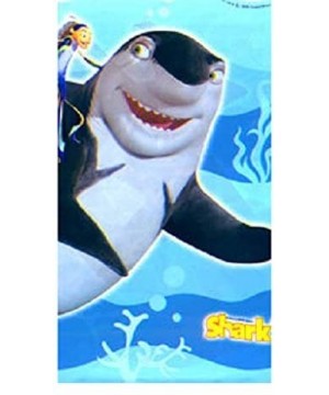 Shark Tale Birthday Party Supply Bundle for 16 includes Plates- Napkins- Table Cover- Loot Bags- Hats- Stickers- Candle - CD1...