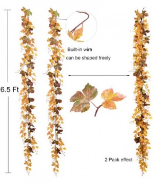 2 Pack Fall Garland Maple Leaf- 6.5 Ft/Piece Hanging Vine Garland Artificial Autumn Foliage Garland Thanksgiving Decor for Ho...