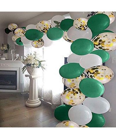 Jungle Safari Dinosaur Theme Party Supplies- 30pcs 12 Inch Green White Latex Balloons with Confetti Balloon Ideal for Baby Sh...