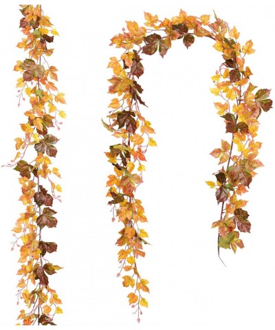 2 Pack Fall Garland Maple Leaf- 6.5 Ft/Piece Hanging Vine Garland Artificial Autumn Foliage Garland Thanksgiving Decor for Ho...