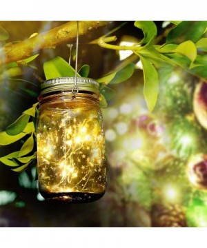 Solar Mason Jar Lights - 3 Pack 30 LED Starry Fairy String Solar Garden Hanging Lights Waterproof Indoor/Outdoor Decorative L...