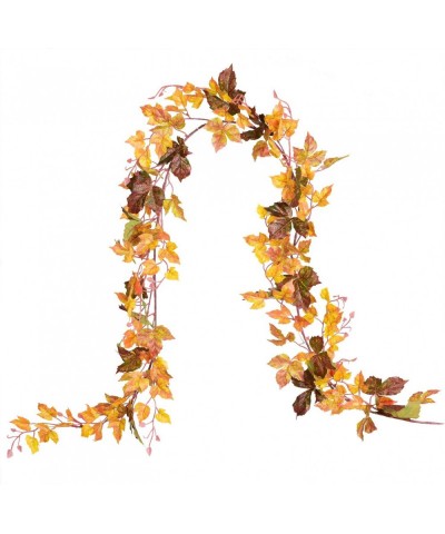 2 Pack Fall Garland Maple Leaf- 6.5 Ft/Piece Hanging Vine Garland Artificial Autumn Foliage Garland Thanksgiving Decor for Ho...