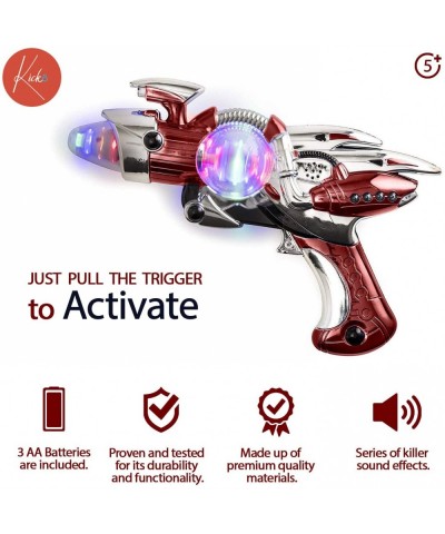 Light-Up Noise Blaster - Red Color - 11.5 Inches Long with Cool and Fun Super Spinning Space Style - for Novelty and Gag Toys...