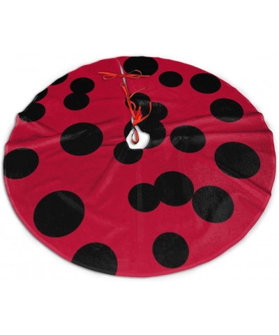 Decor Red Black Ladybug Christmas Tree Skirt- Lollipop Design Merry Xmas Party Supplies Large Tree Mat Decoration Ornaments 3...