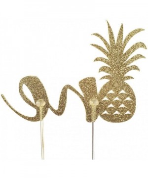 Handmade 1st Birthday Cake Topper Decoration - Pineapple One - Double Sided Gold Glitter Stock - C318IO0S7LS $8.40 Cake & Cup...