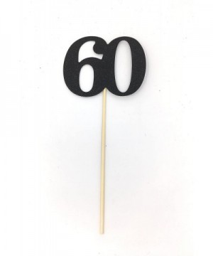 Set of 8 Number 60 Centerpiece Sticks for Anniversary Reunion 60th Birthday (Black) - Black - C318DW7046A $18.60 Centerpieces