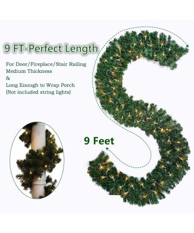 Christmas Garland 9 Foot Spruce Garland Greenery Christmas Garland Decorations for Outdoor/Indoor Christmas Garlands Cleanran...