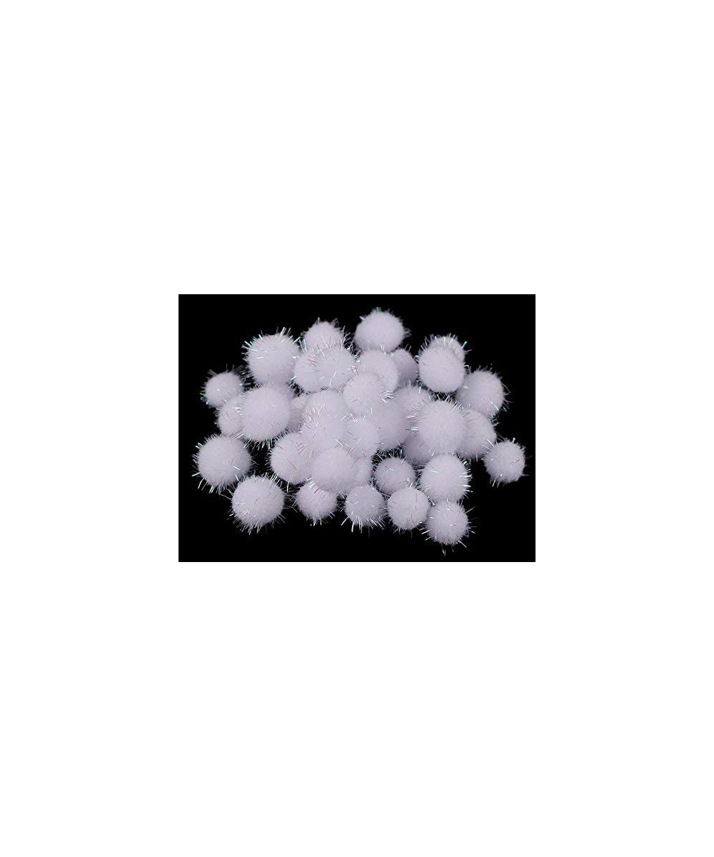 1box White Lurex Mini Fluffy Pom Pom Snowballs Mix of Sizes- Baby Decor- Poms- Clothing- Footwear Decor and Accessories- Habe...