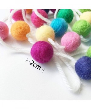 Multicolor Handmade Wool Felt Ball Garland 35 Balls Pom Pom Garland Strings for Bedroom Birthday Party Wall Hanging - CJ18Y6U...