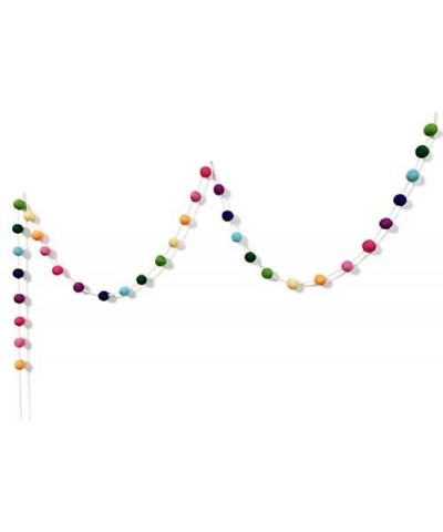 Multicolor Handmade Wool Felt Ball Garland 35 Balls Pom Pom Garland Strings for Bedroom Birthday Party Wall Hanging - CJ18Y6U...