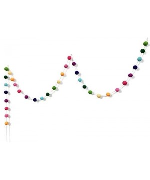 Multicolor Handmade Wool Felt Ball Garland 35 Balls Pom Pom Garland Strings for Bedroom Birthday Party Wall Hanging - CJ18Y6U...