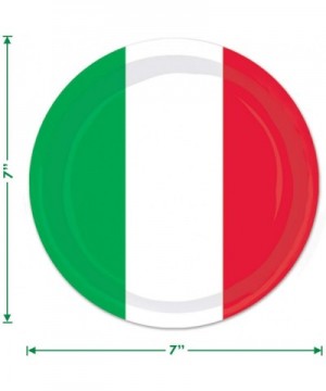 Italian Party Supplies - Italy Flag Green- White- and Red Paper Dessert Plates and Beverage Napkins (Serves 16) - Italy Flag ...