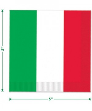 Italian Party Supplies - Italy Flag Green- White- and Red Paper Dessert Plates and Beverage Napkins (Serves 16) - Italy Flag ...