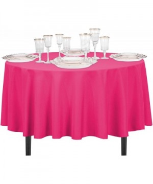 90-Inch Round Polyester Tablecloth Fuchsia - Fuchsia - C0119UMNNLT $8.05 Tablecovers