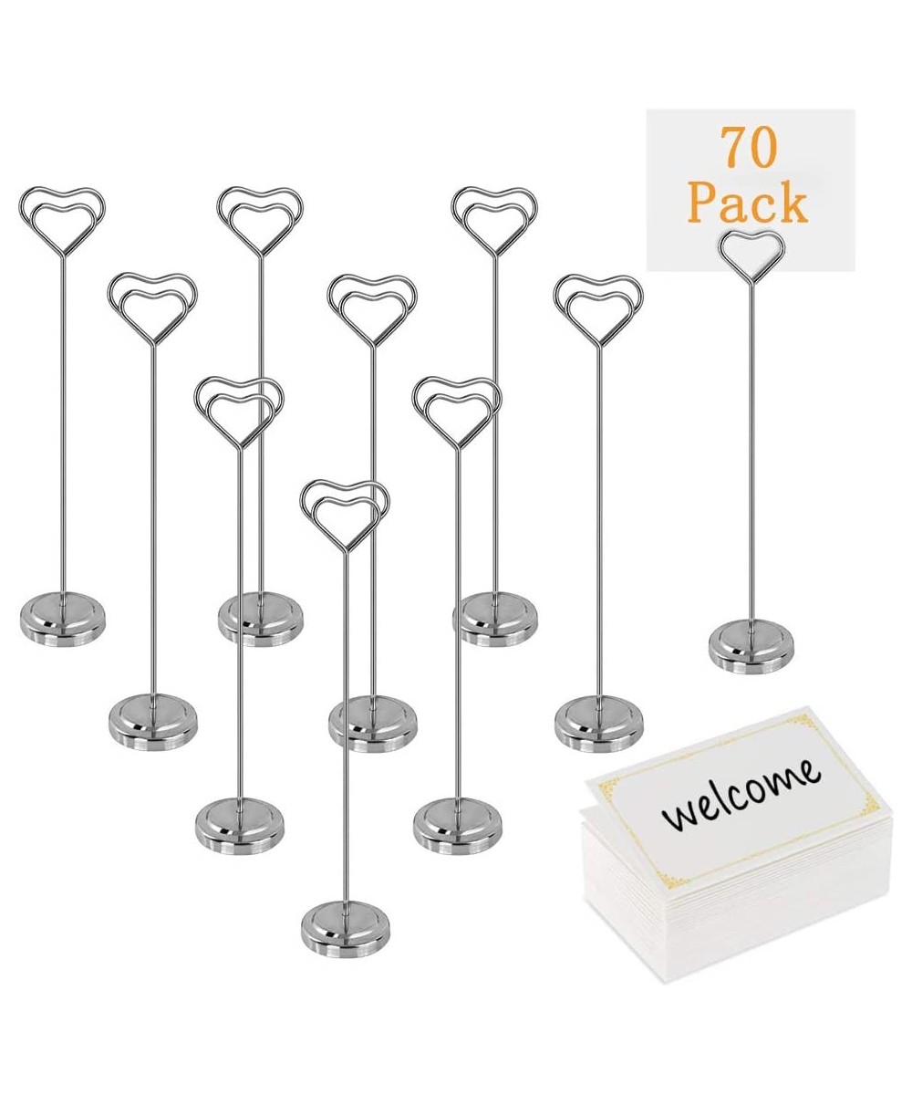 10 Pcs Sturdy and Tall Table Number Holders Place Card Holder Picture Holder and 50 Pcs Place Cards Bulk for Weddings- Banque...