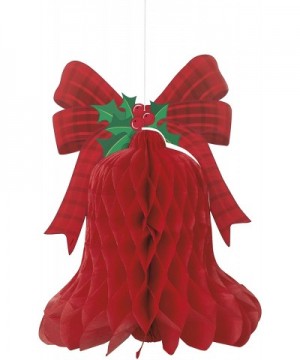 15" Hanging Honeycomb Red Bell Holiday Decoration - CA126LTDYBR $11.75 Ornaments