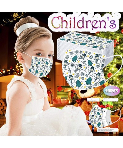 Children's Face_Mask Disposable- Christmas Kids Industrial 3Layer Facemask with Ear Loop for New Year- Protective Dust-Proof ...