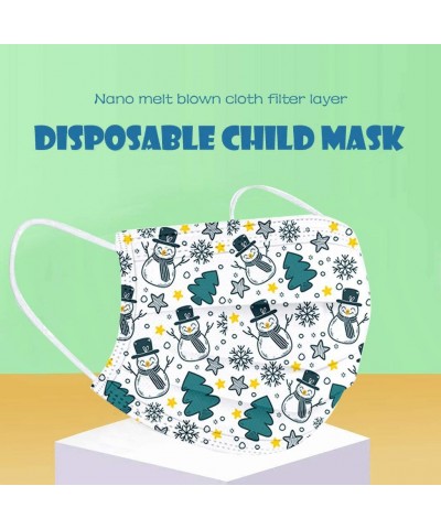 Children's Face_Mask Disposable- Christmas Kids Industrial 3Layer Facemask with Ear Loop for New Year- Protective Dust-Proof ...