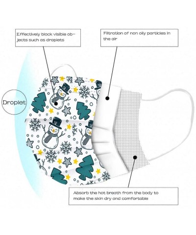 Children's Face_Mask Disposable- Christmas Kids Industrial 3Layer Facemask with Ear Loop for New Year- Protective Dust-Proof ...