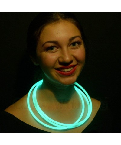 Glow Sticks Bulk Wholesale Necklaces- 100 22" Green Glow Stick Necklaces. Bright Color- Glow 8-12 Hrs- Connector Pre-Attached...