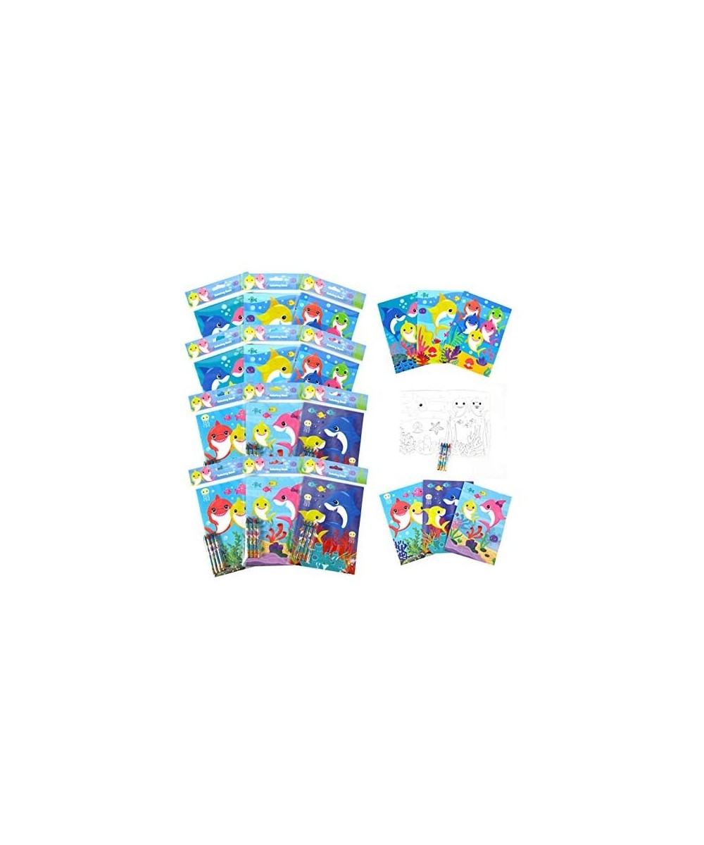 Shark Family Coloring Books with Crayons Party Favors- Set of 12 - CF18U0OY3GH $11.03 Party Favors