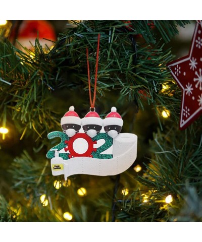 2020 Christmas Pendant Hanging Tree with Family Members Holiday Creative Free Personalizing Decoration Gift (H-Family of 3- 1...