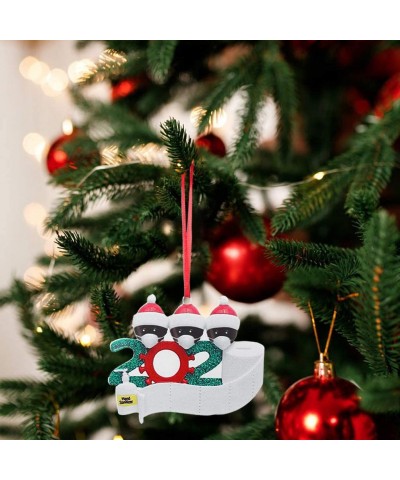 2020 Christmas Pendant Hanging Tree with Family Members Holiday Creative Free Personalizing Decoration Gift (H-Family of 3- 1...