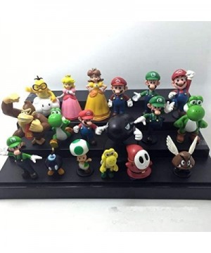 Super Mario Action Figures Toy 23 Pcs 1.42"~2.68" Mario、Luigi、Yoshi、Peach Princess、Daisy Princess etc. Perfect Super Mario Ca...