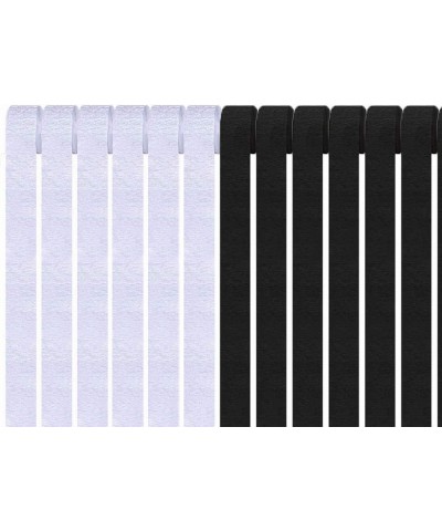 Black and White Crepe Paper Streamers- 12 Rolls Black White Party Streamers Decorations for Birthday Party- Family Gathering-...