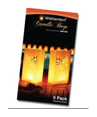 Luminary Candle Bags (Doves Design) - Fire Retardant Paper - Reusable - 5 Pack - CB1153YY169 $7.30 Luminarias