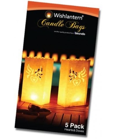 Luminary Candle Bags (Doves Design) - Fire Retardant Paper - Reusable - 5 Pack - CB1153YY169 $7.30 Luminarias