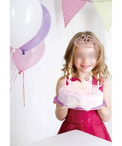 26th Birthday Gifts for Women- 26th Birthday Tiara and Sash Pink- Happy 26th Birthday Party Supplies- Crystal Tiara Birthday ...