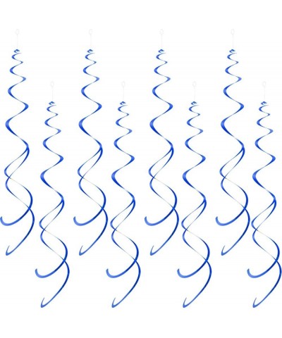 Blue Party Swirl Decorations-Foil Ceiling Hanging Swirl Decorations-Pack of 20 - Blue - CX1960LGAWK $6.22 Party Favors