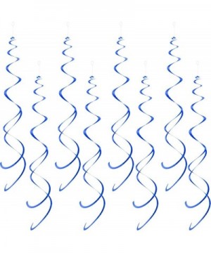 Blue Party Swirl Decorations-Foil Ceiling Hanging Swirl Decorations-Pack of 20 - Blue - CX1960LGAWK $6.22 Party Favors