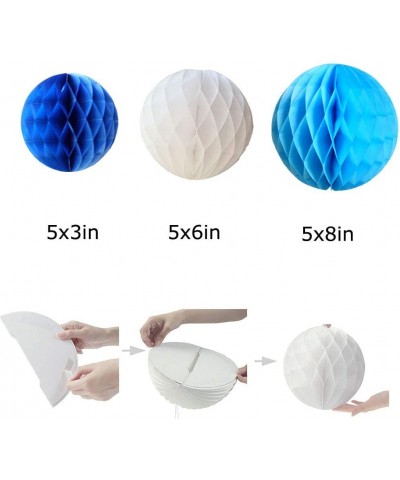 15Pcs 3 inch 6 inch 8 inch Paper Honeycomb Balls Party Pom Poms Paper Balls Partners Design Art Craft Hanging Pom-Pom Ball Pa...