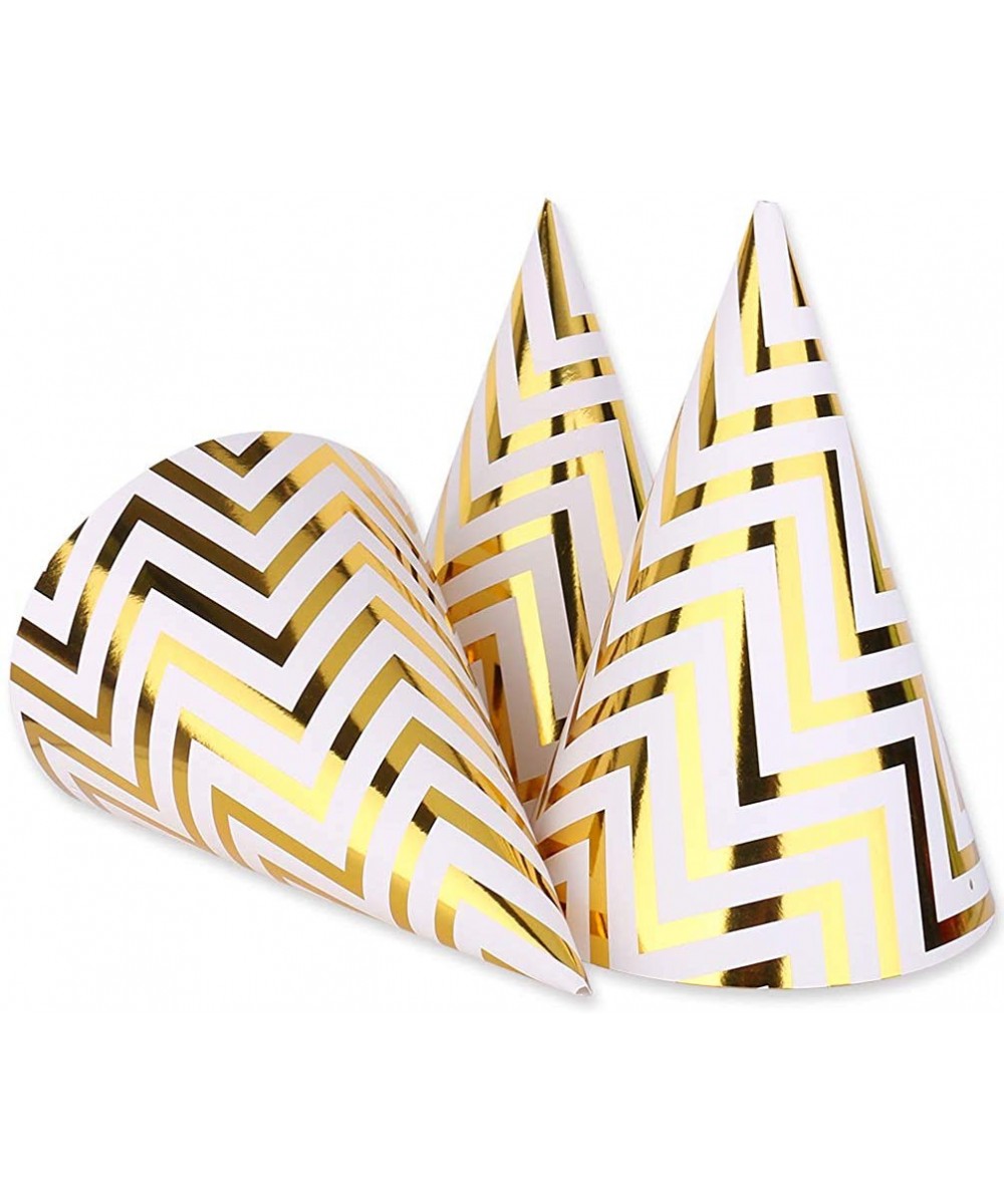 Gold Birthday Party Cone Hats- 12 ct - CA18CO02LZL $6.51 Hats