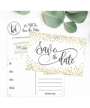 25 Elegant Gold Dots Save The Date Cards for Wedding- Engagement- Anniversary- Baby Shower- Birthday Party- Save The Dates Po...