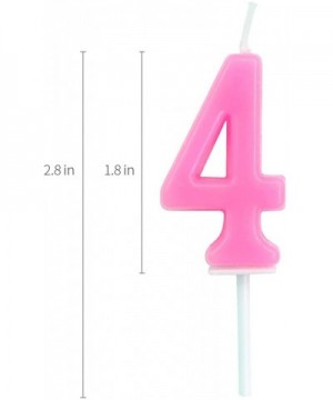 Pink Birthday Candle for Smash Cake Cupcakes- Number 4 - Number 4 - C918WUQQS23 $5.27 Cake Decorating Supplies