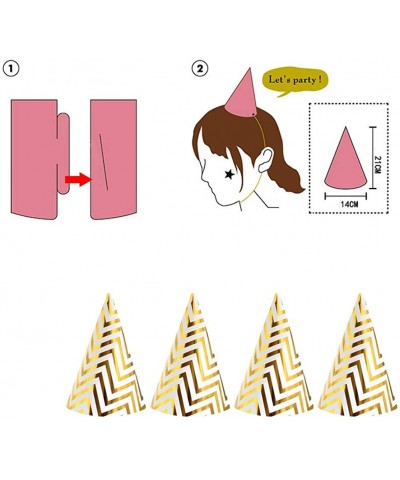 Gold Birthday Party Cone Hats- 12 ct - CA18CO02LZL $6.51 Hats